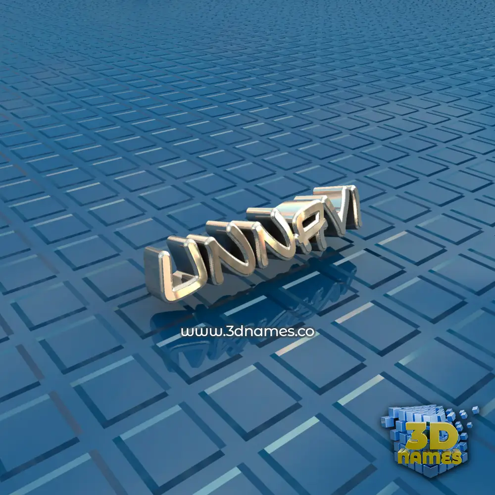unnavi in Blue Bling style - 3D name wallpaper