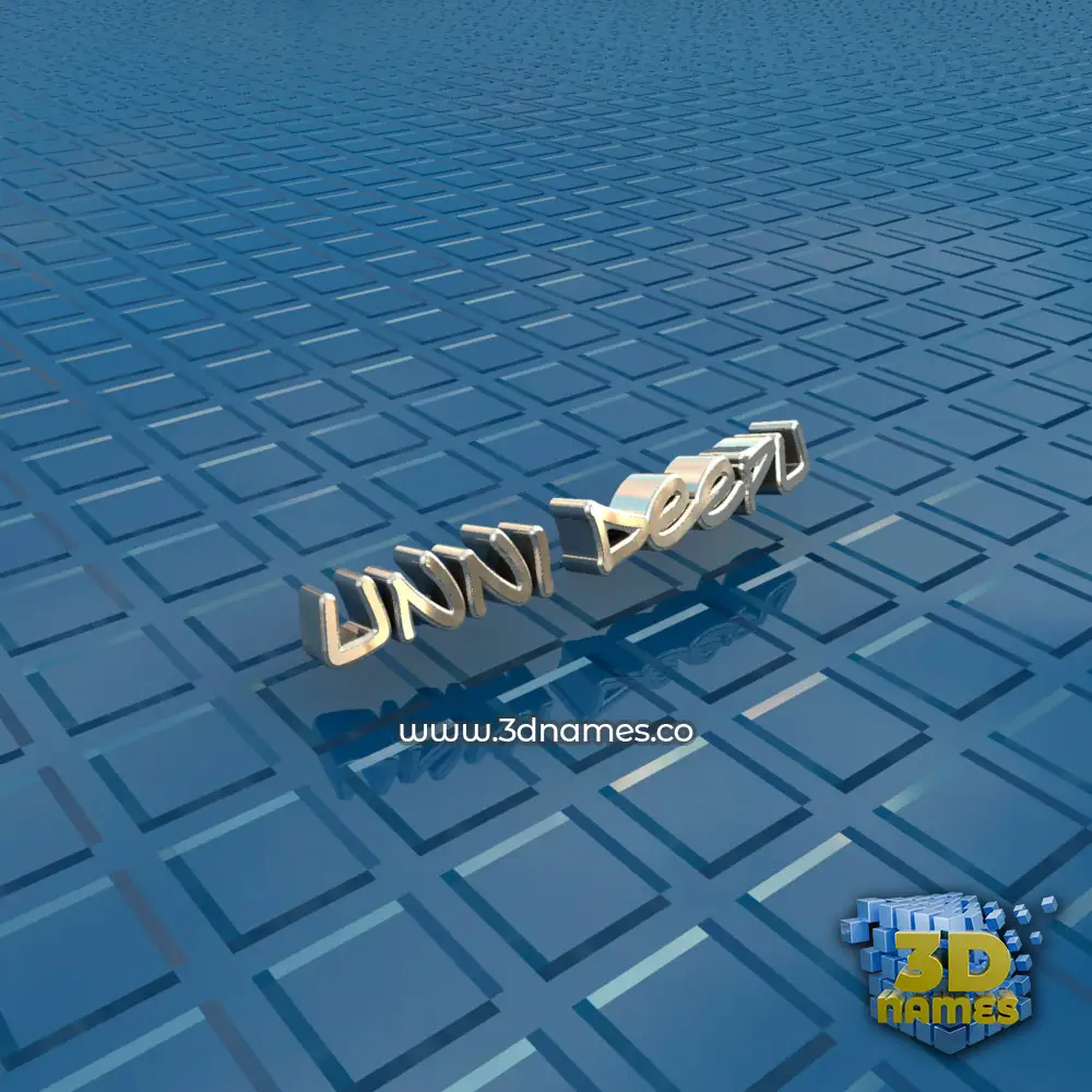 unni deepu in Blue Bling style - 3D name wallpaper