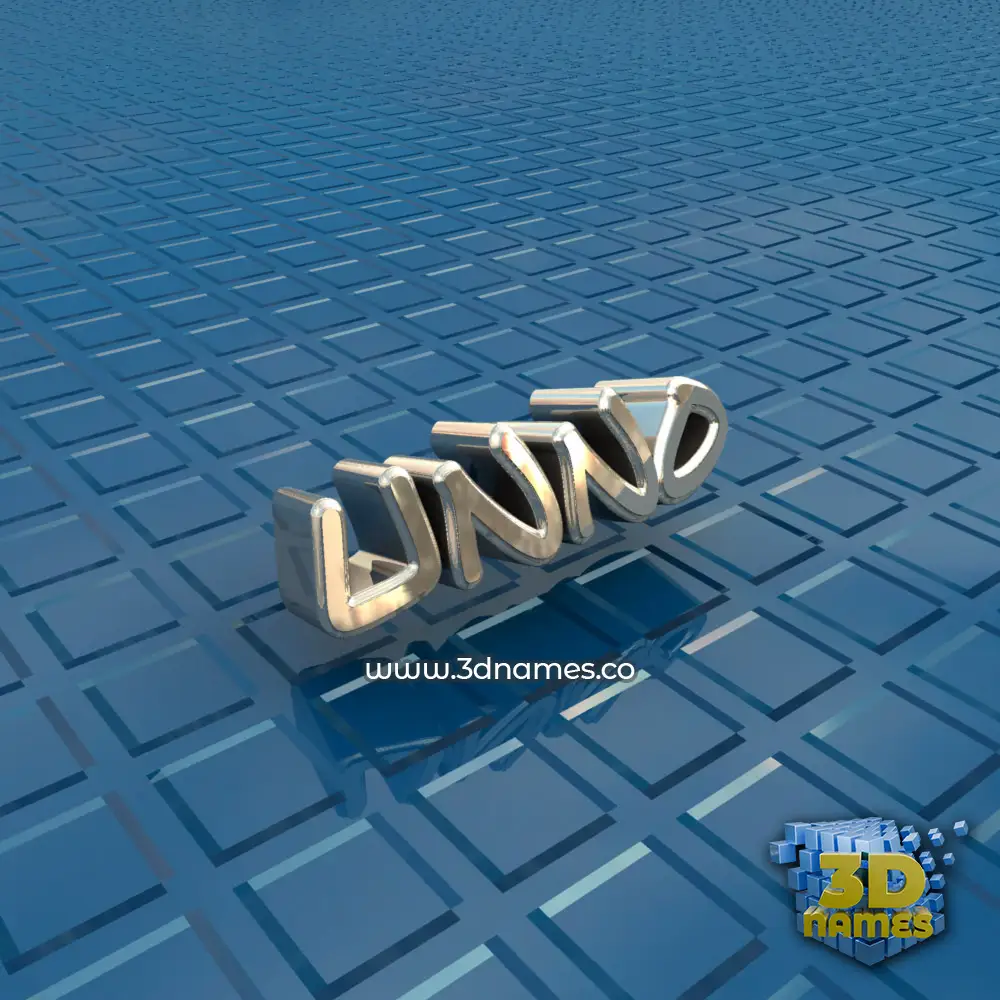 unno in Blue Bling style - 3D name wallpaper