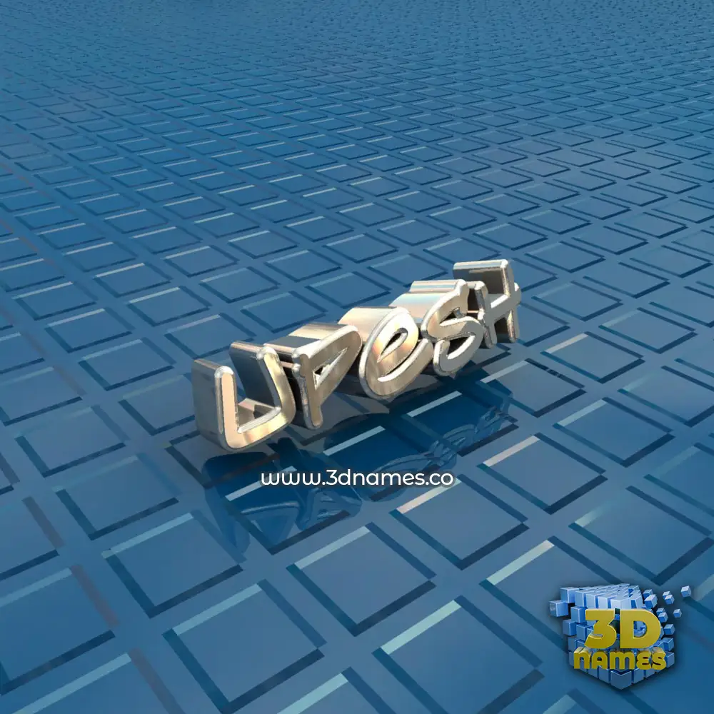 upesh in Blue Bling style - 3D name wallpaper