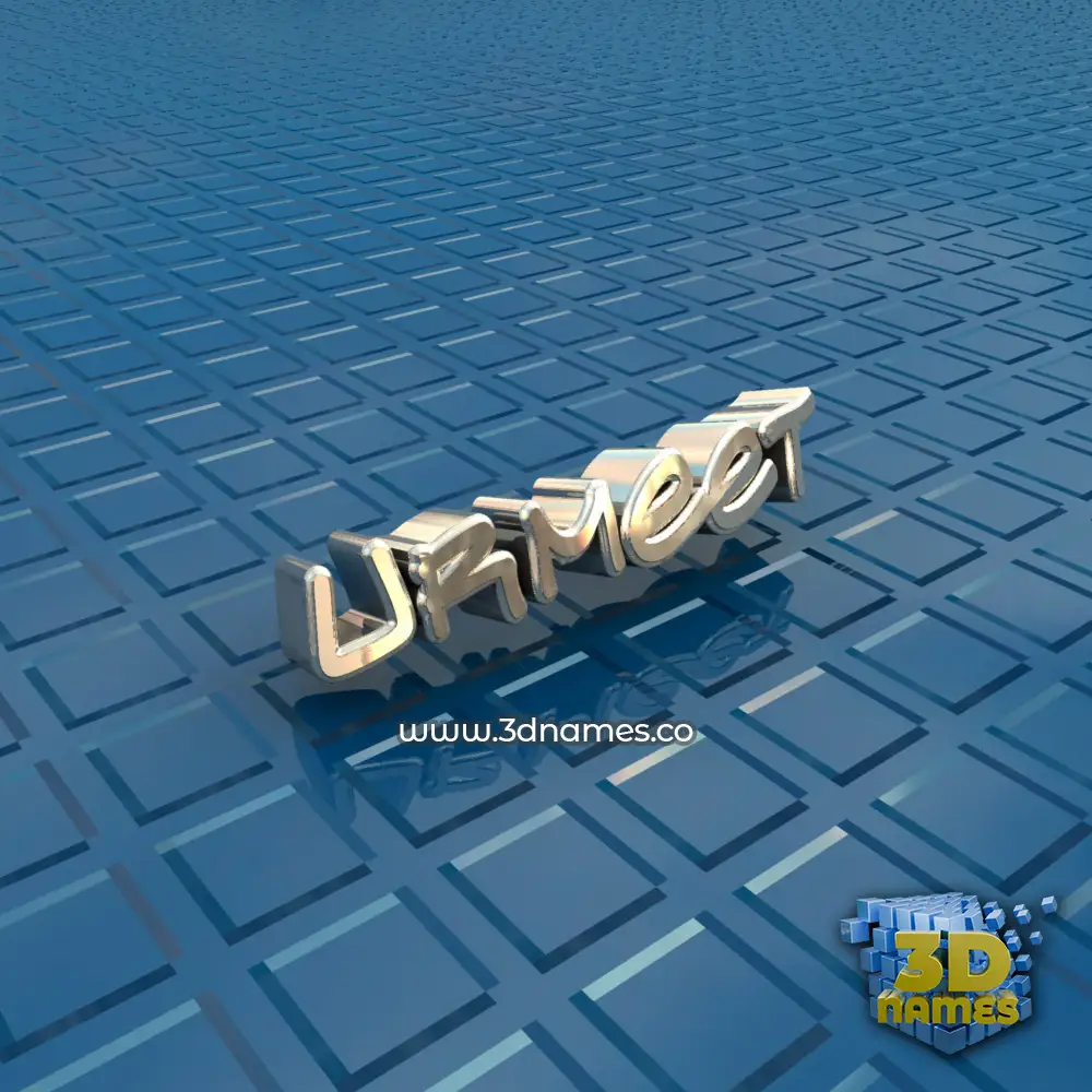 urmeet in Blue Bling style - 3D name wallpaper