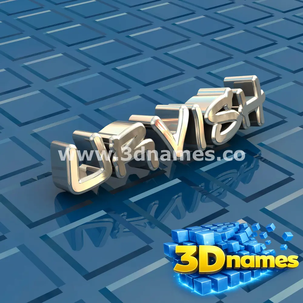 urvish in Blue Bling style - 3D name wallpaper