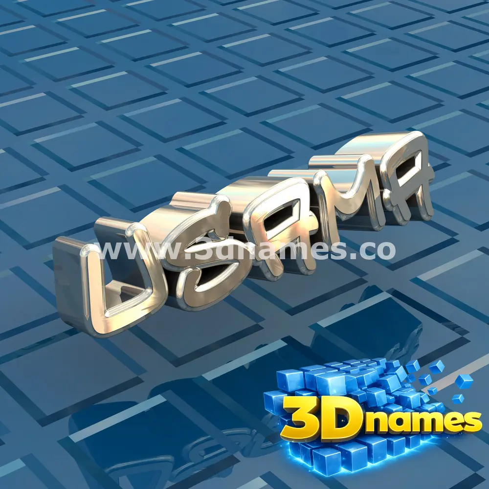 usama in Blue Bling style - 3D name wallpaper