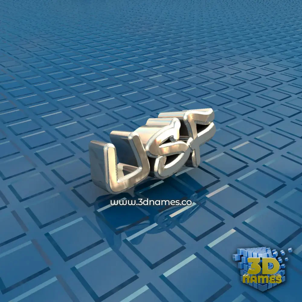 usf in Blue Bling style - 3D name wallpaper