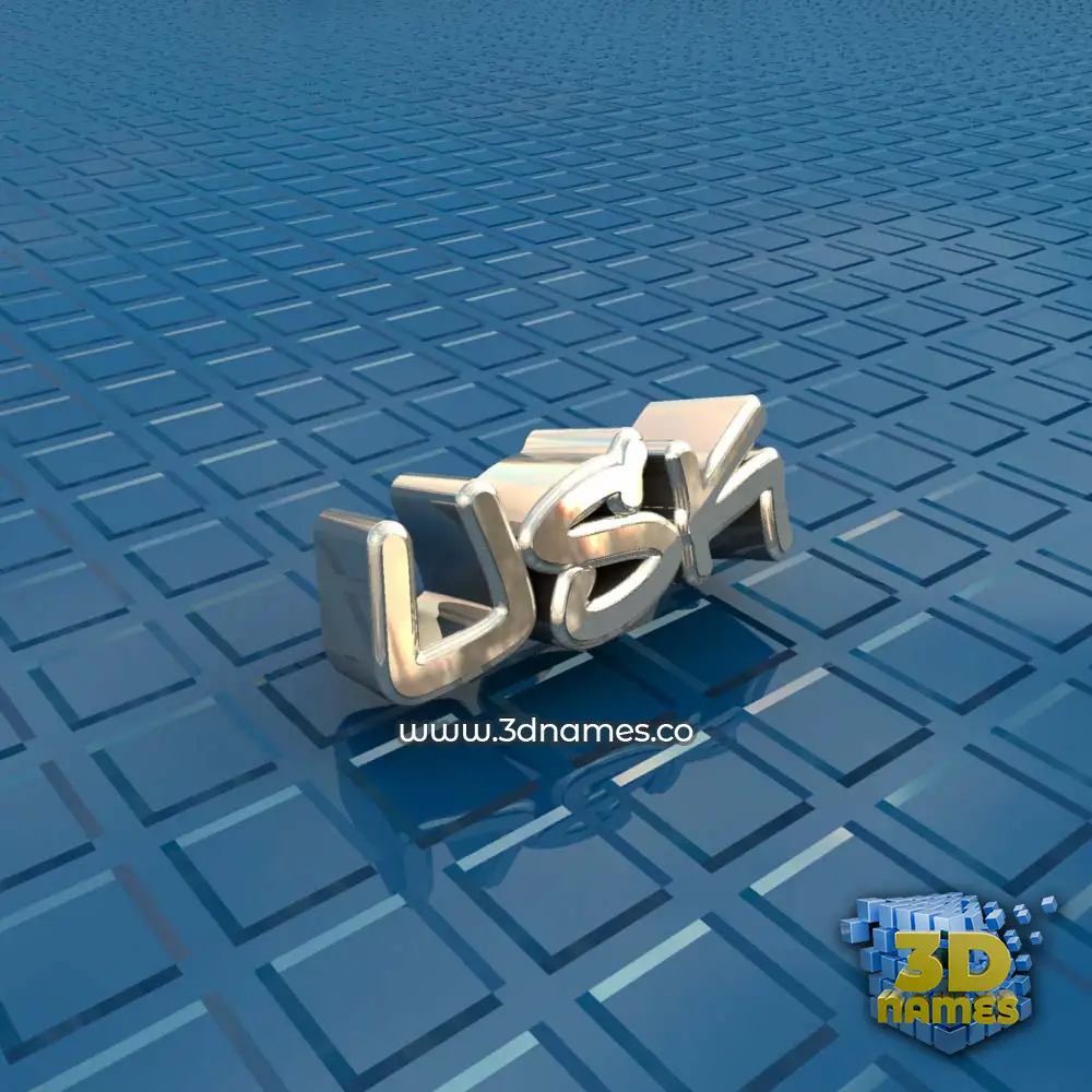 usk in Blue Bling style - 3D name wallpaper