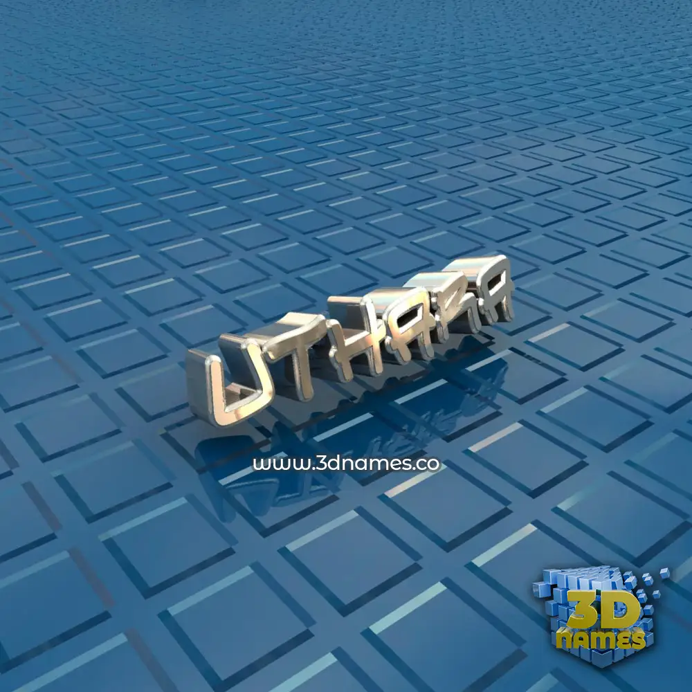 uthara in Blue Bling style - 3D name wallpaper