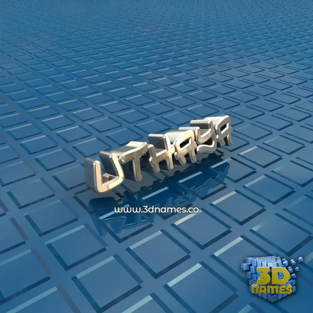 uthaya in Blue Bling style - 3D name wallpaper