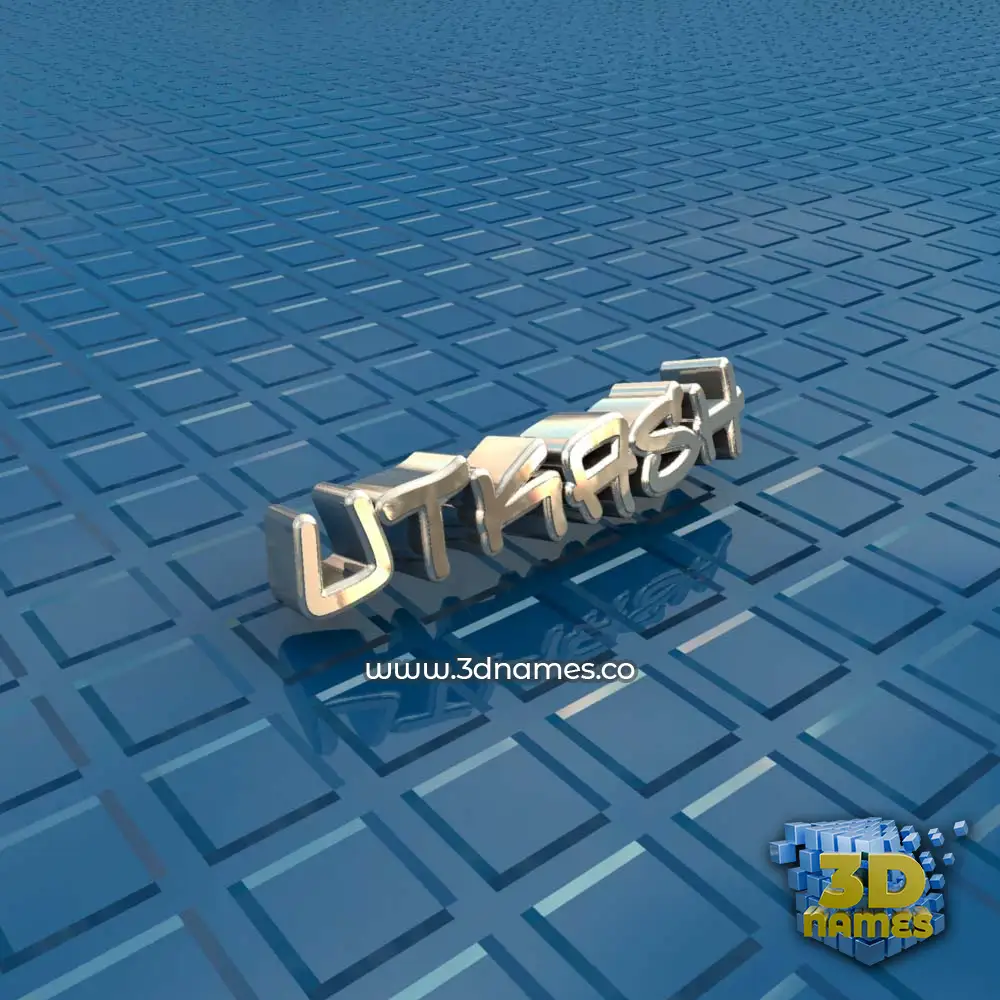 utkash in Blue Bling style - 3D name wallpaper