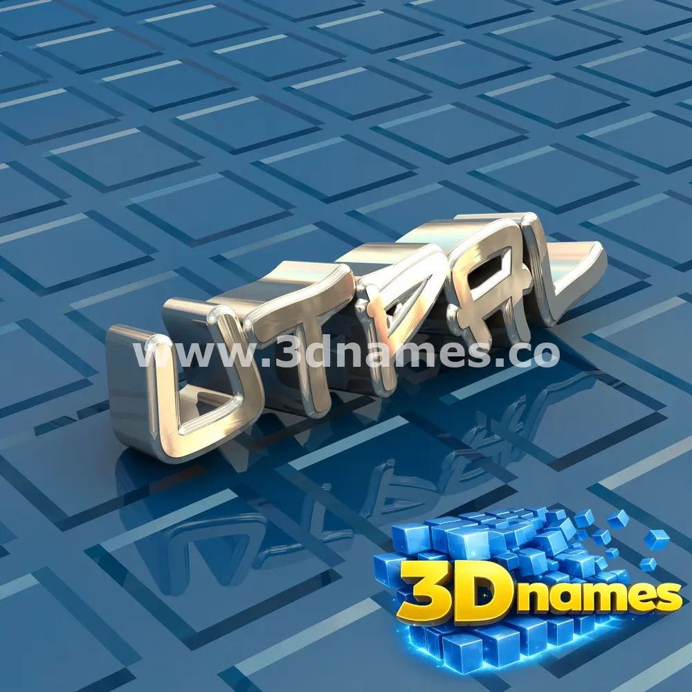 utpal in Blue Bling style - 3D name wallpaper