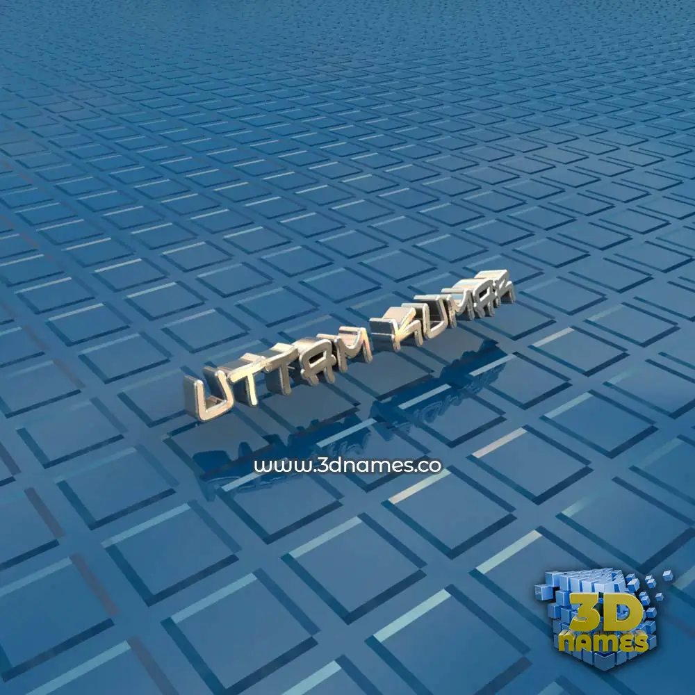 uttam kumar in Blue Bling style - 3D name wallpaper
