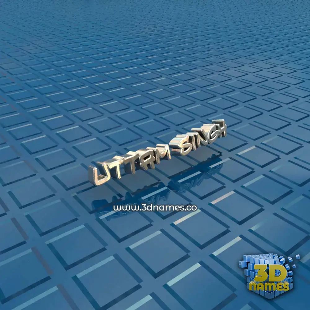 uttam singh in Blue Bling style - 3D name wallpaper