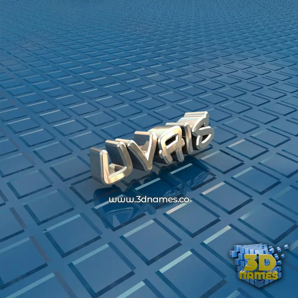 uvais in Blue Bling style - 3D name wallpaper