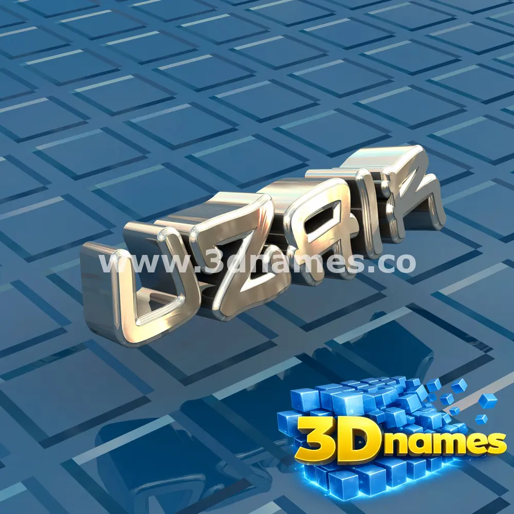 uzair in Blue Bling style - 3D name wallpaper