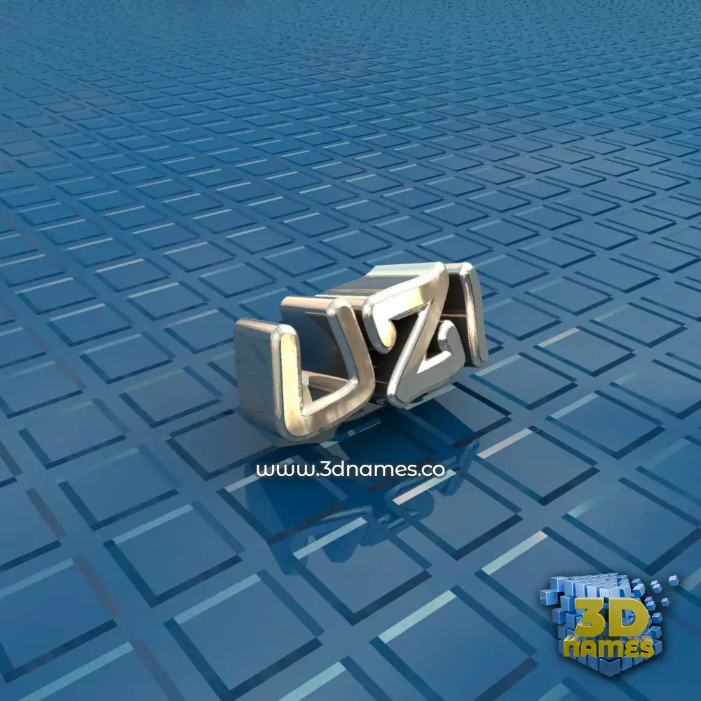 uzi in Blue Bling style - 3D name wallpaper