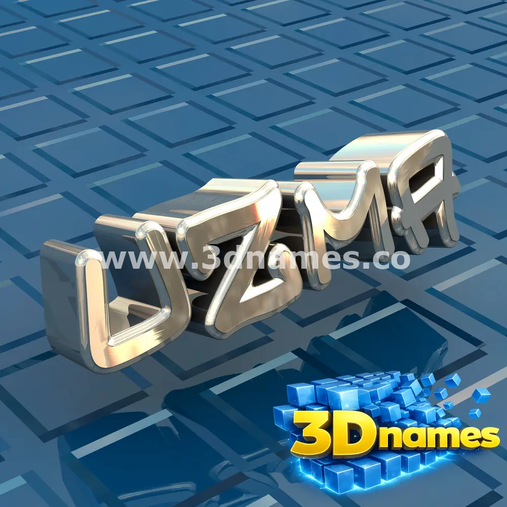 uzma in Blue Bling style - 3D name wallpaper