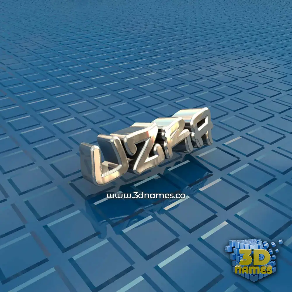 uzra in Blue Bling style - 3D name wallpaper