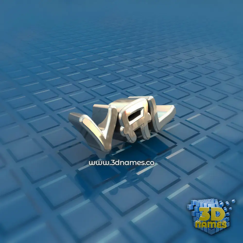 val in Blue Bling style - 3D name wallpaper