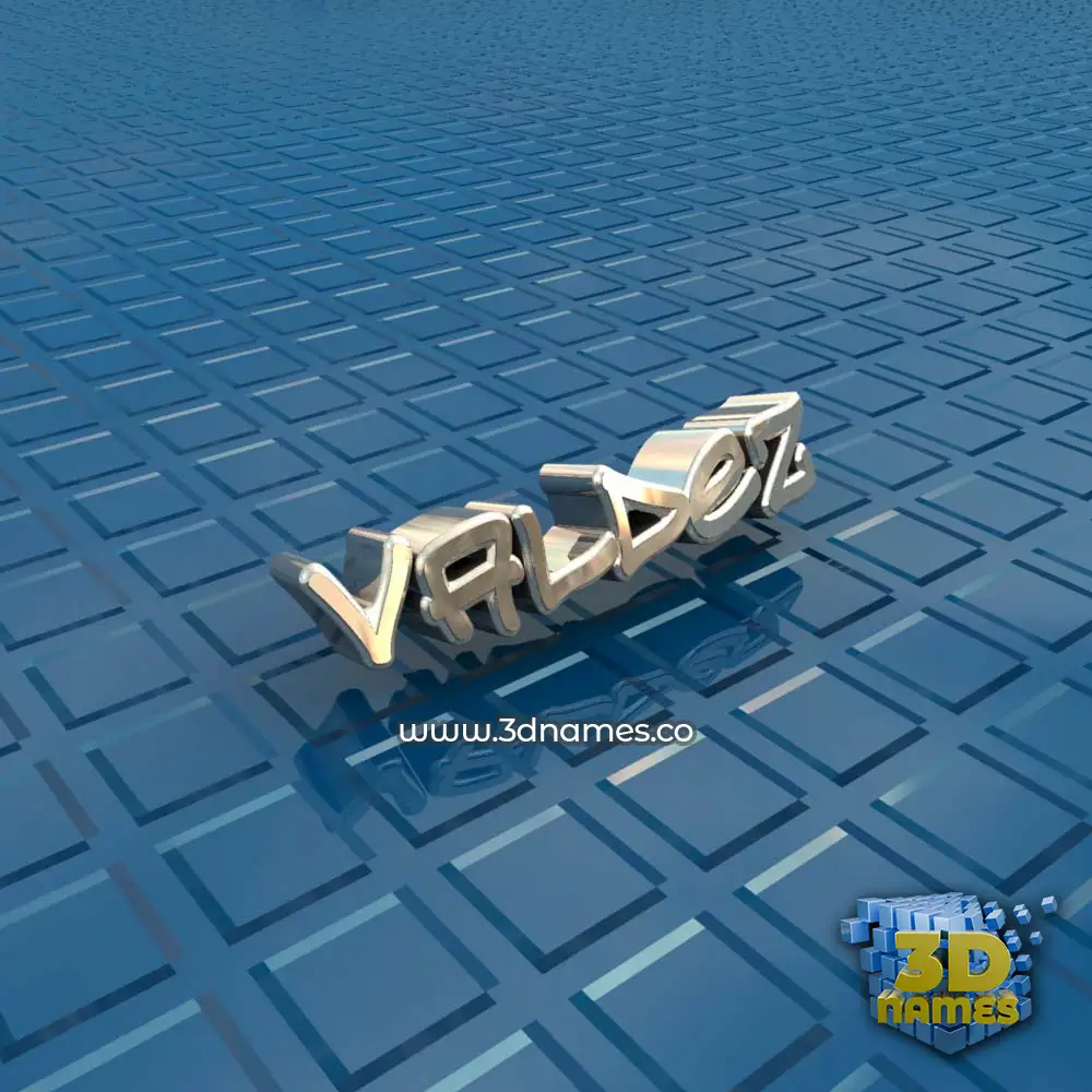 valdez in Blue Bling style - 3D name wallpaper