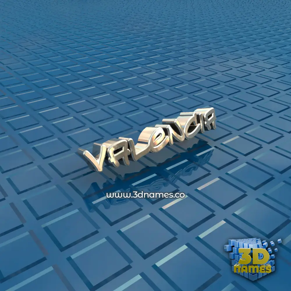 valencia in Blue Bling style - 3D name wallpaper