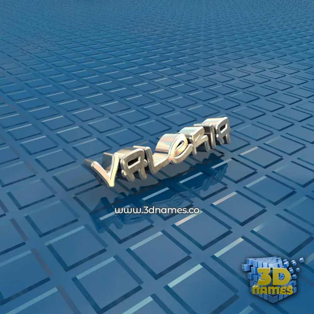 valeria in Blue Bling style - 3D name wallpaper