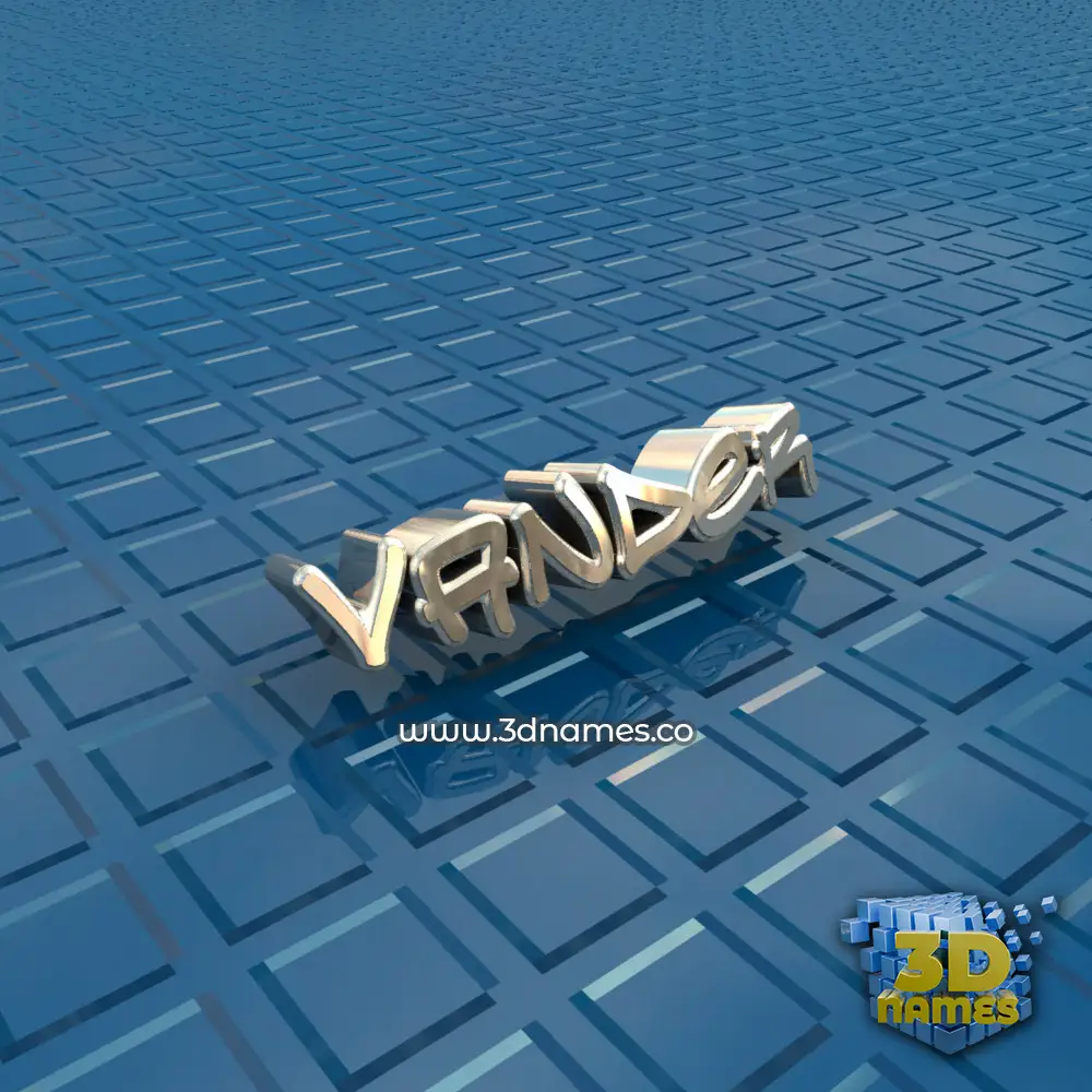 vander in Blue Bling style - 3D name wallpaper