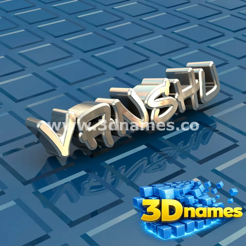 vanshu in Blue Bling style - 3D name wallpaper