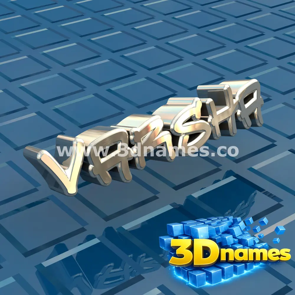 varsha in Blue Bling style - 3D name wallpaper