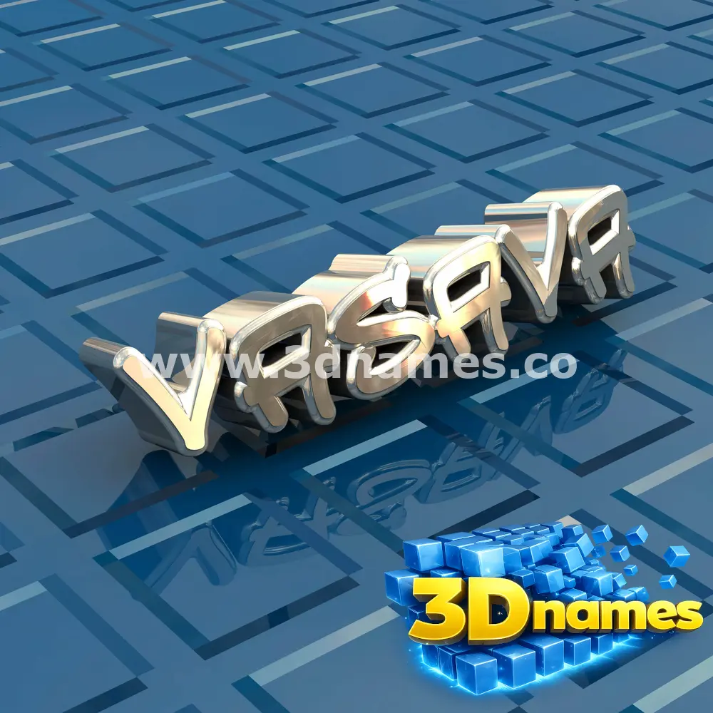 vasava in Blue Bling style - 3D name wallpaper