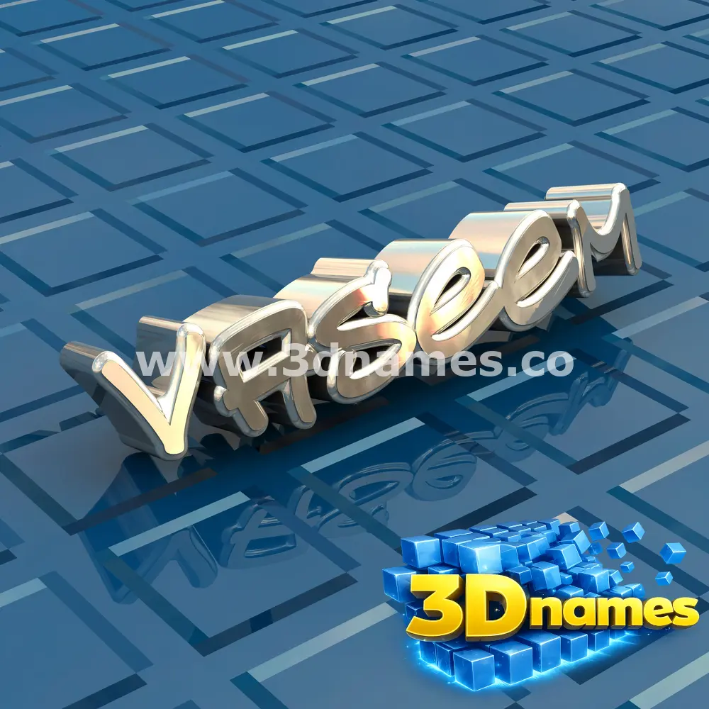 vaseem in Blue Bling style - 3D name wallpaper