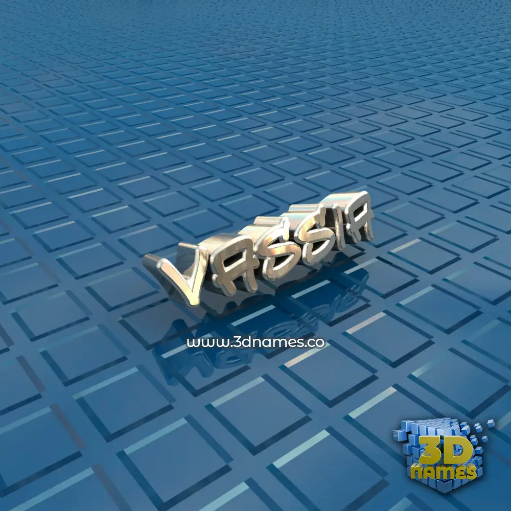 vassia in Blue Bling style - 3D name wallpaper