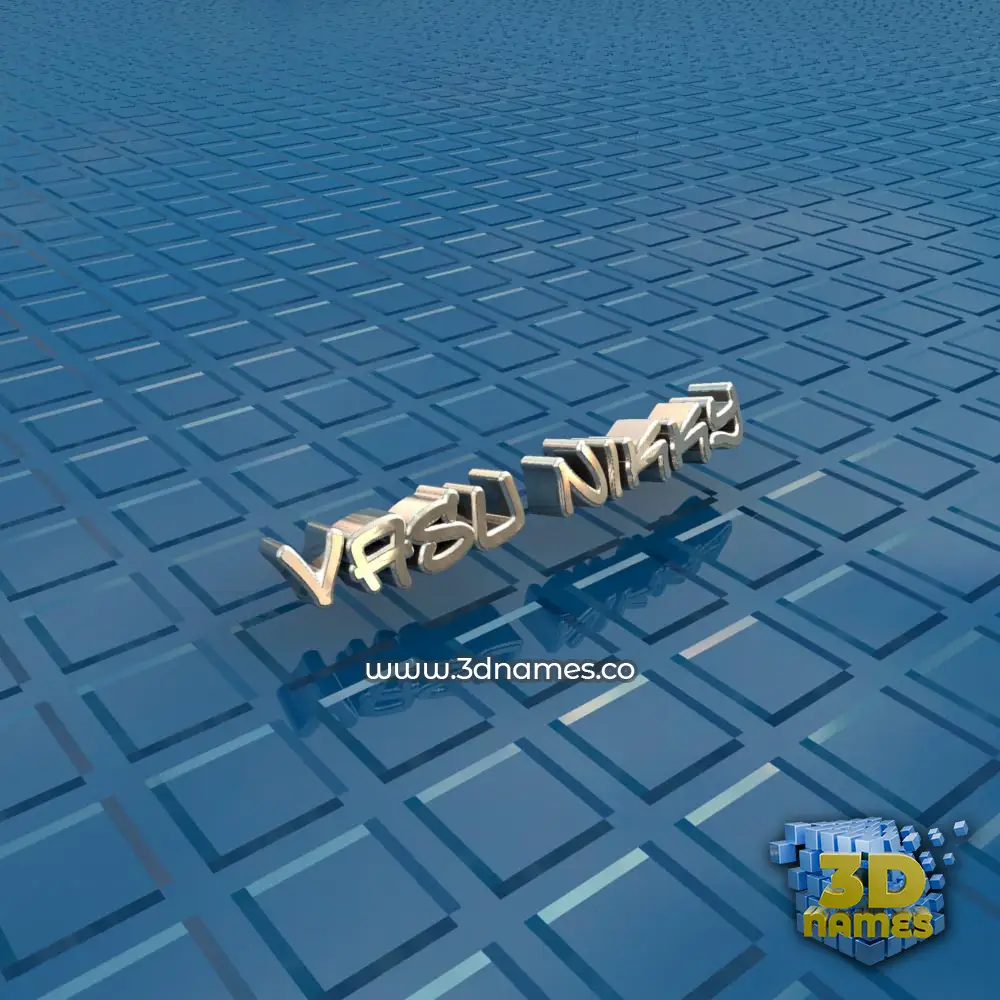 vasu nikky in Blue Bling style - 3D name wallpaper