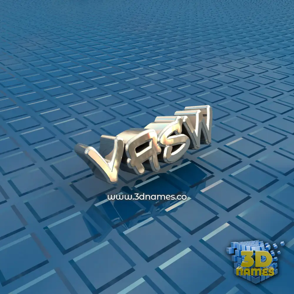 vasw in Blue Bling style - 3D name wallpaper