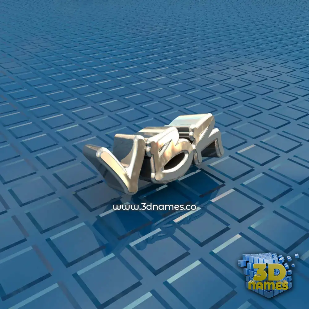 vbr in Blue Bling style - 3D name wallpaper