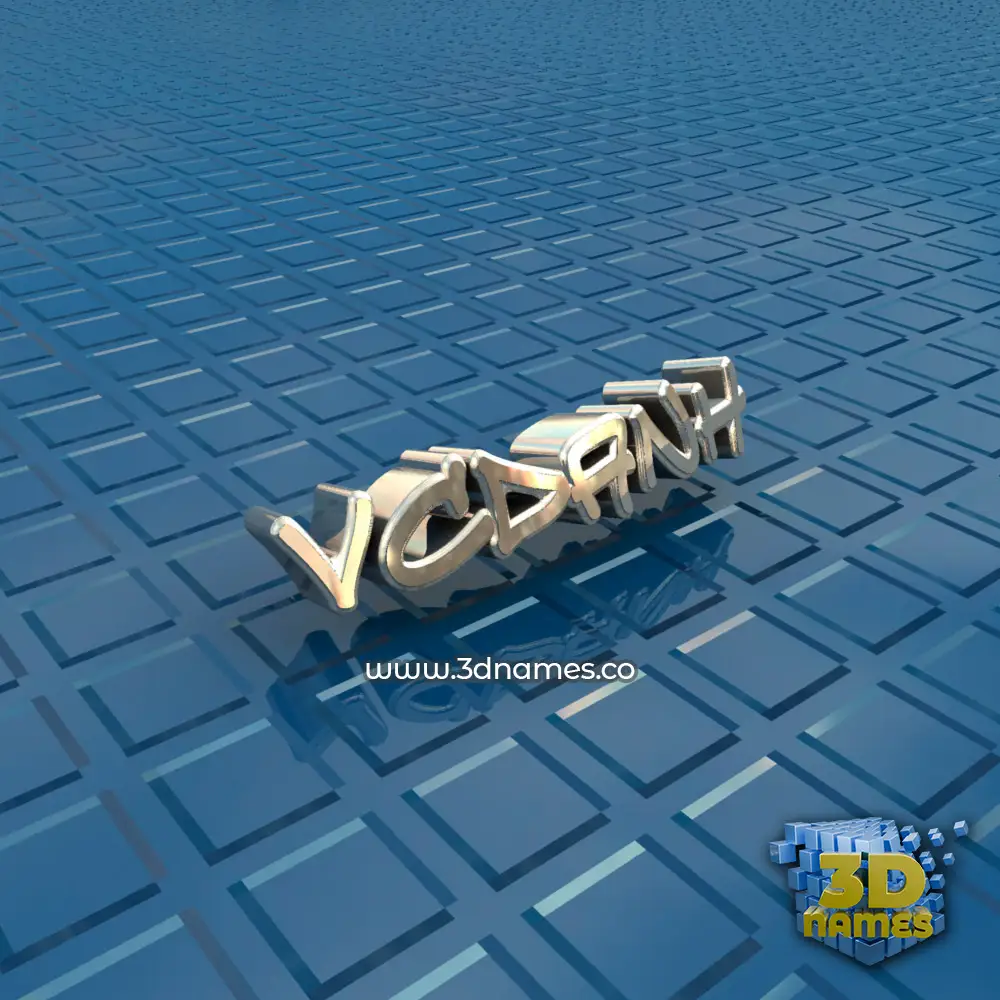 vcdanh in Blue Bling style - 3D name wallpaper