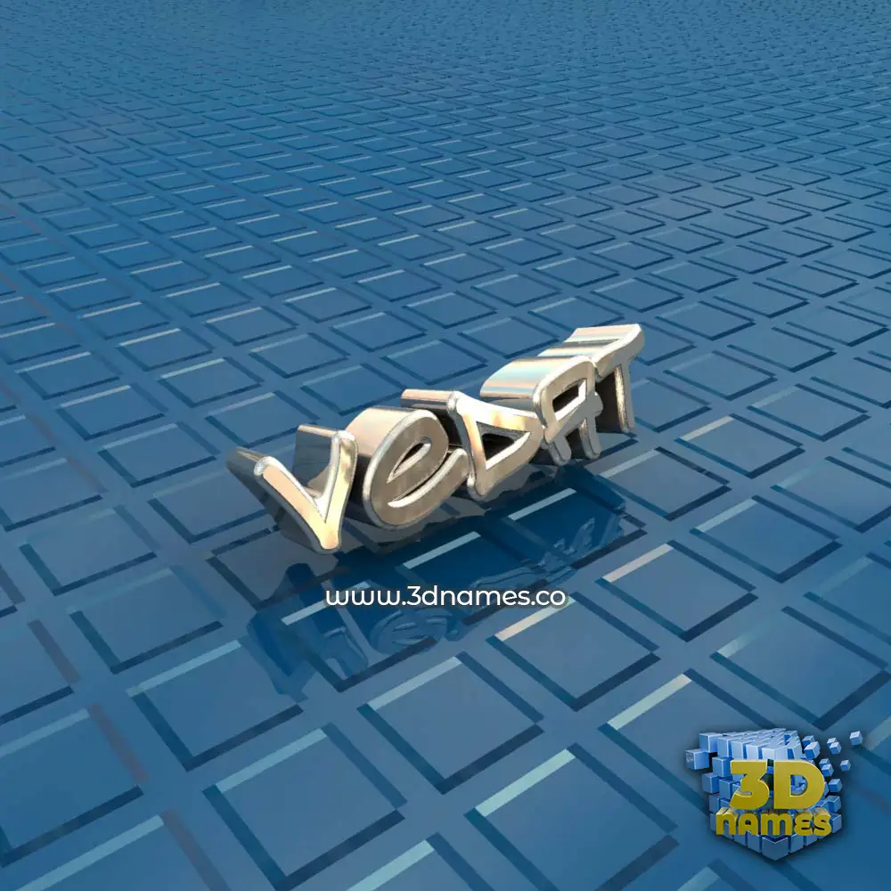vedat in Blue Bling style - 3D name wallpaper