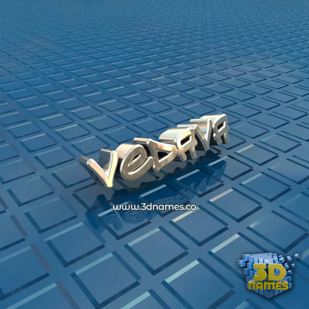 vedava in Blue Bling style - 3D name wallpaper