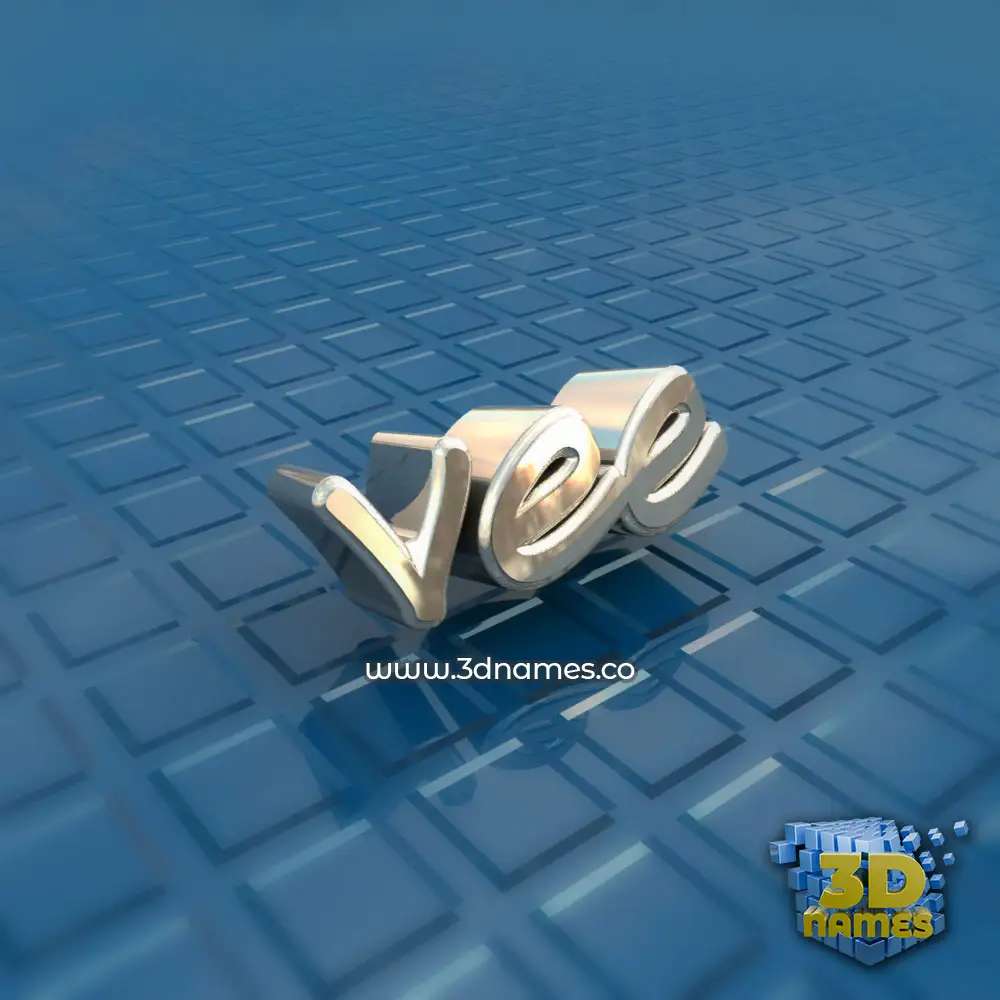 vee in Blue Bling style - 3D name wallpaper