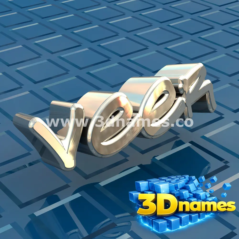 veer in Blue Bling style - 3D name wallpaper