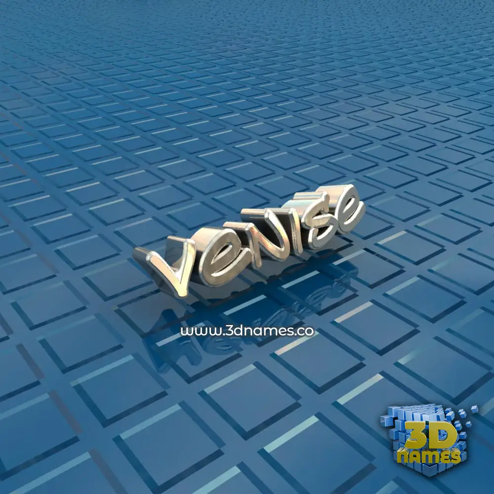 venise in Blue Bling style - 3D name wallpaper