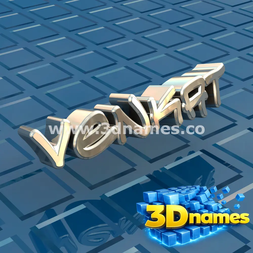 venkat in Blue Bling style - 3D name wallpaper