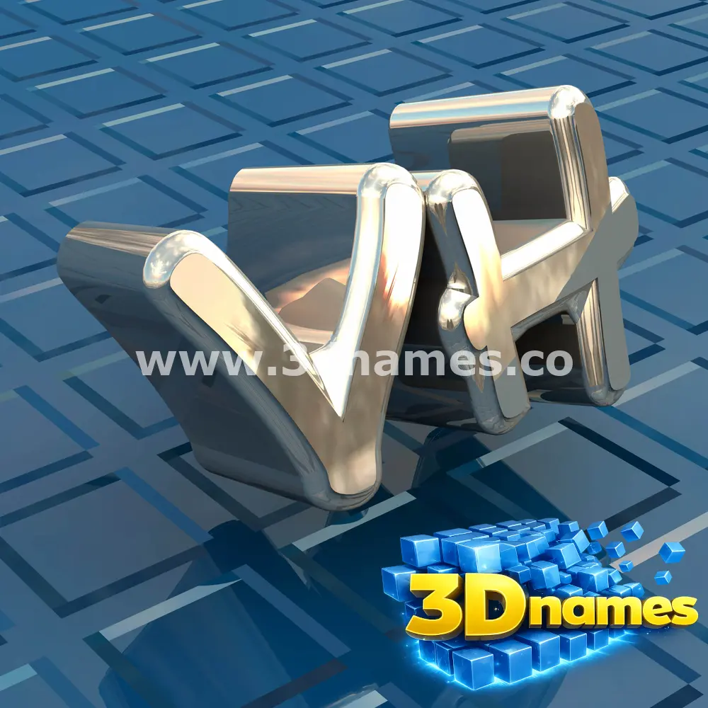 vh in Blue Bling style - 3D name wallpaper