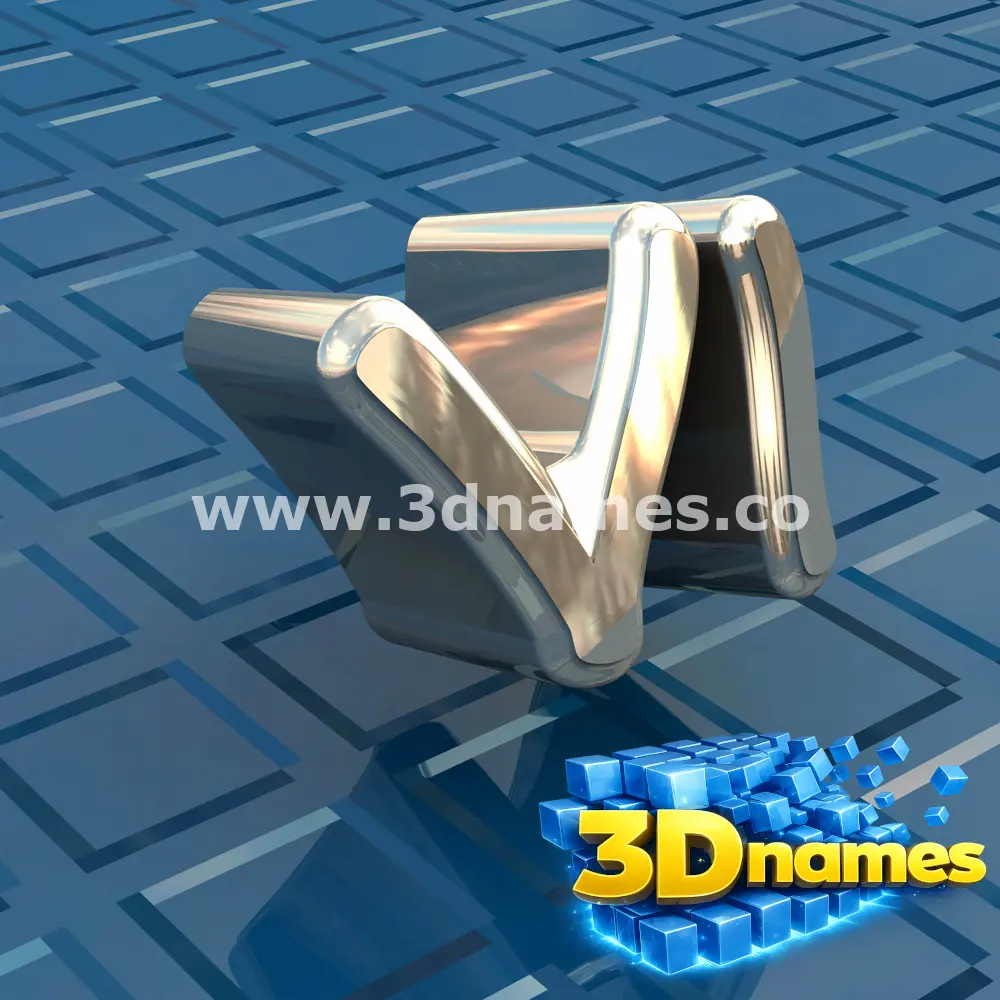 vi in Blue Bling style - 3D name wallpaper