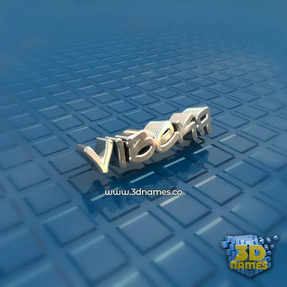 vibeka in Blue Bling style - 3D name wallpaper