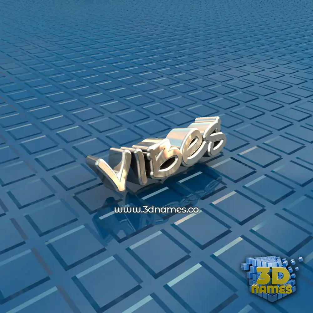 vibes in Blue Bling style - 3D name wallpaper