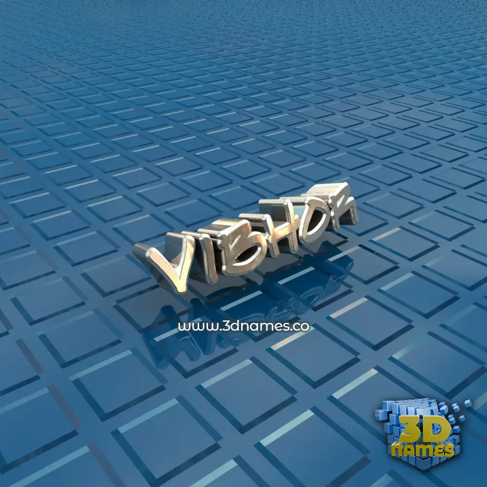 vibhor in Blue Bling style - 3D name wallpaper