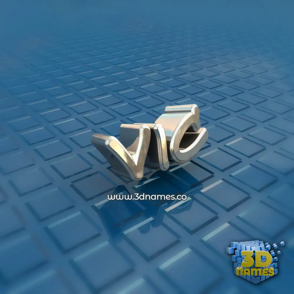 vic in Blue Bling style - 3D name wallpaper