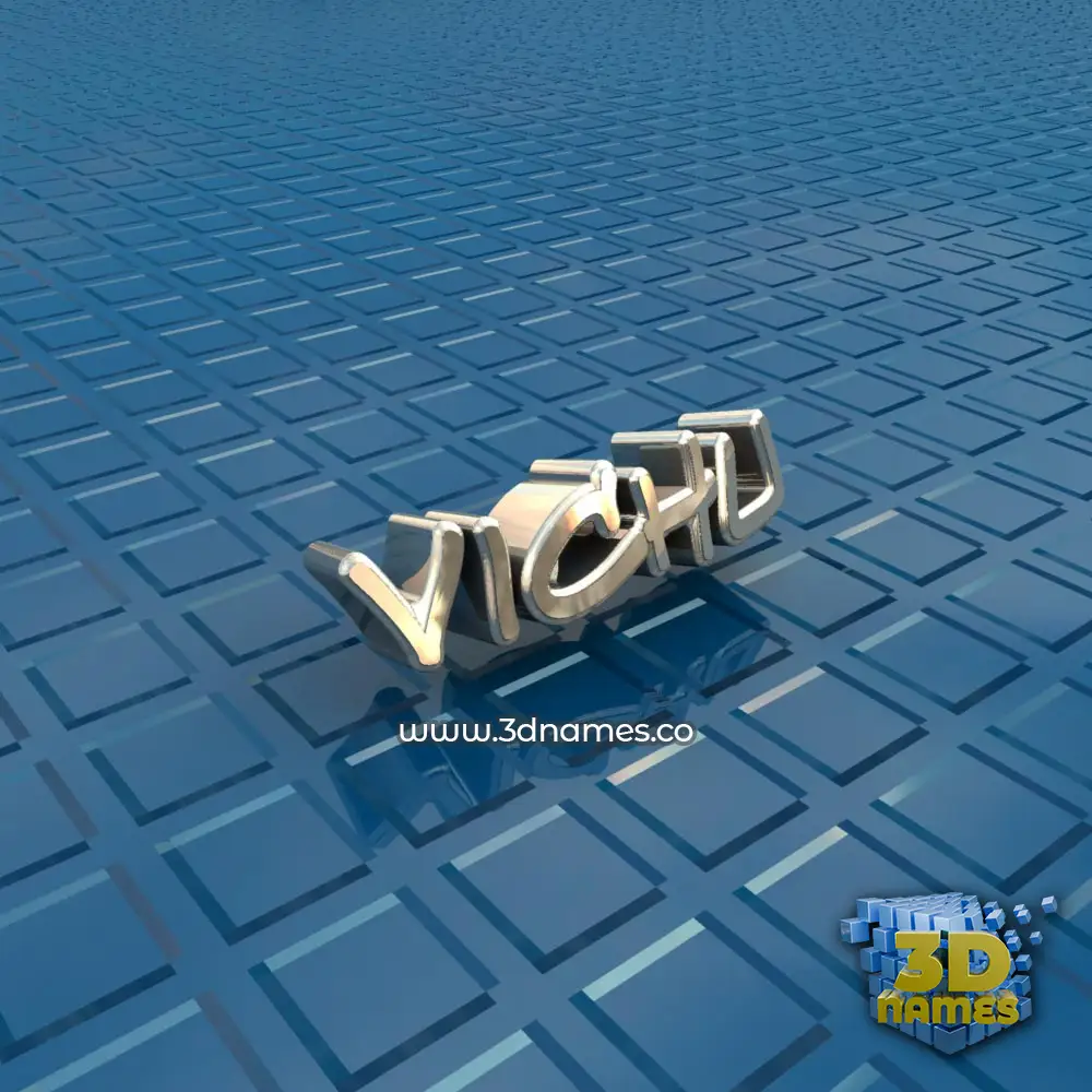 vichu in Blue Bling style - 3D name wallpaper