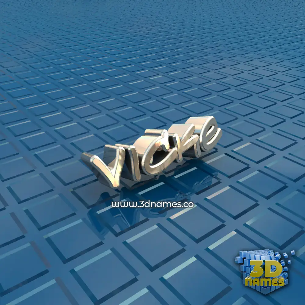 vicke in Blue Bling style - 3D name wallpaper