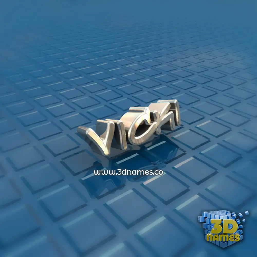 vicki in Blue Bling style - 3D name wallpaper