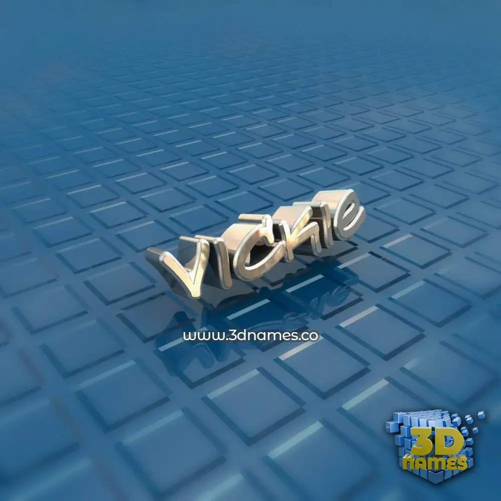 vickie in Blue Bling style - 3D name wallpaper